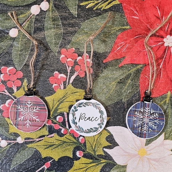 Set of 3 Wooden Ornaments - Picture 6 of 6